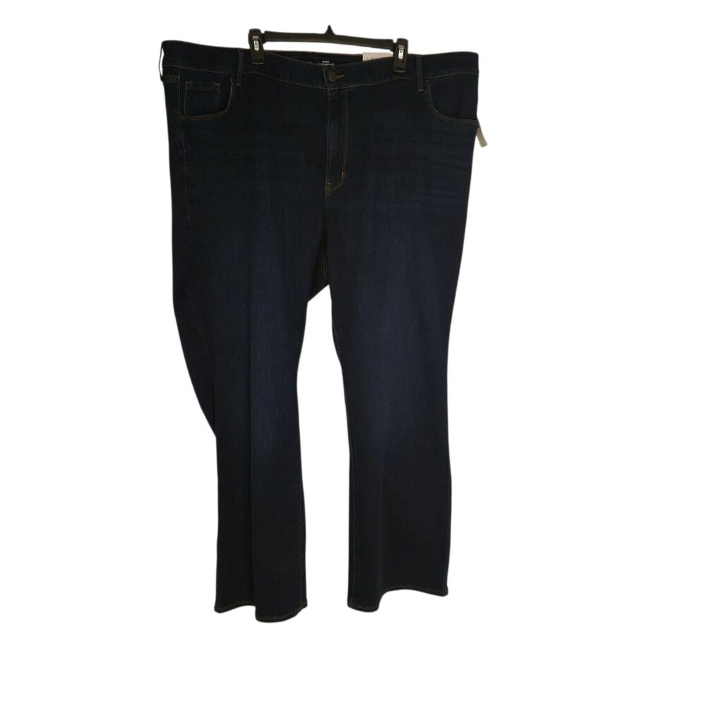 Old Navy Jeans Womens Size 26 Mid-Rise Kicker Boot-Cut Blue Dark Wash NEW